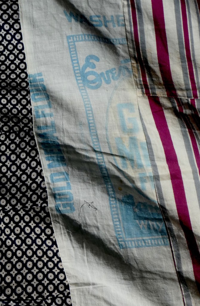 piece of flour sack used in quilt