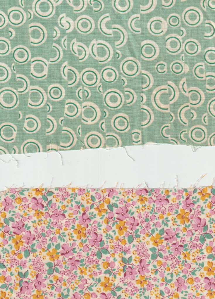 2 swatches of 1930s fabric