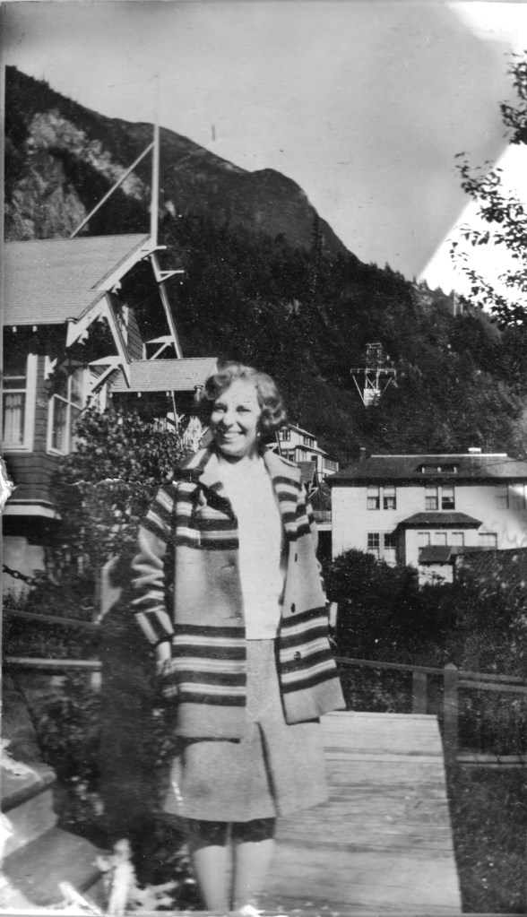woman in striped jacket, Alaska, 1930s