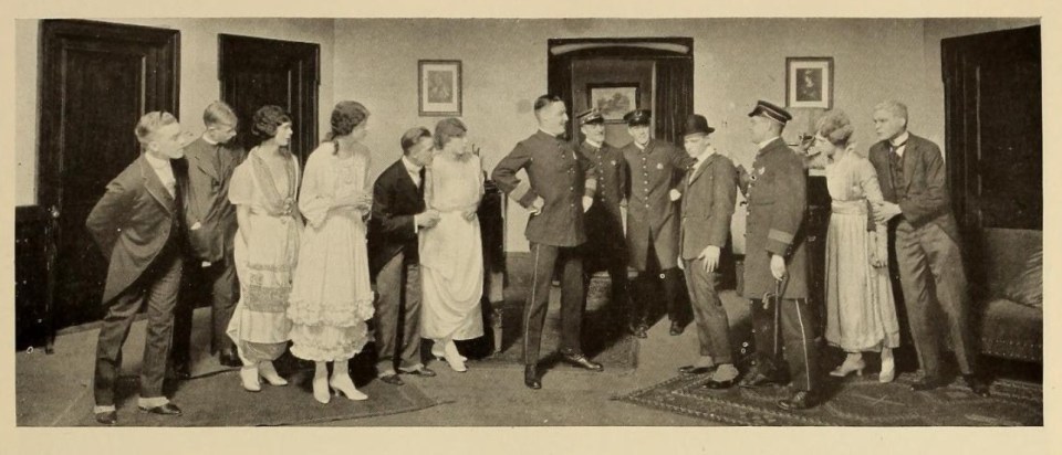cast of 1920 play, men playing women's parts